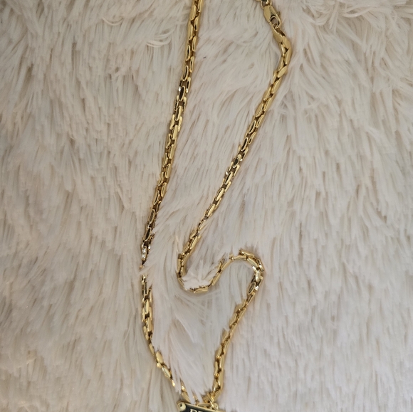 Reworked Gold/Black Prada Logo Necklace 11 1/2" - Picture 5 of 10